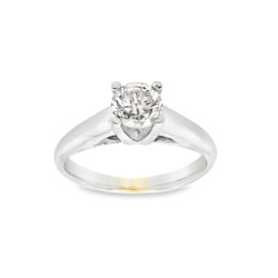 Pre Owned 18ct White Gold Diamond Solitaire Ring ZV807
